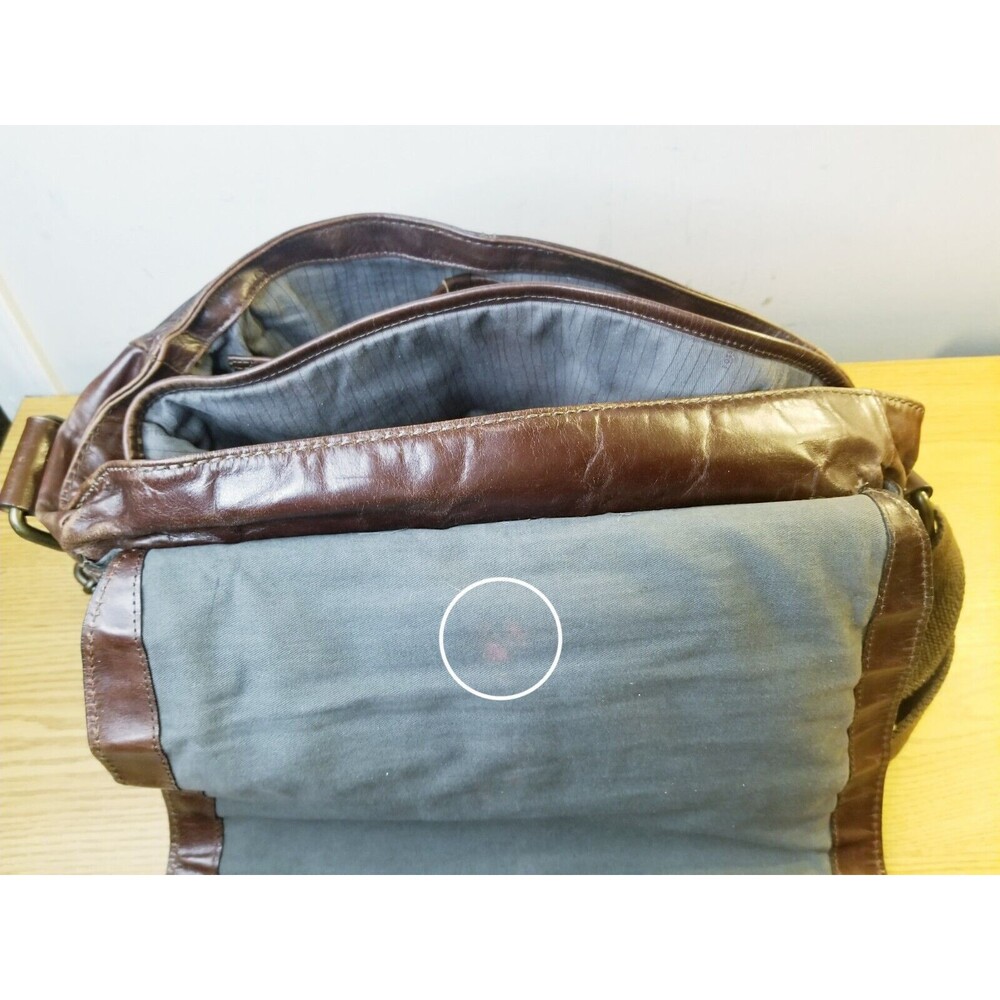Fossil Brand Messenger Bag Mens Laptop Brown Leather Crossbody MBG1154 (15x11x5) - Picture 6 of 6